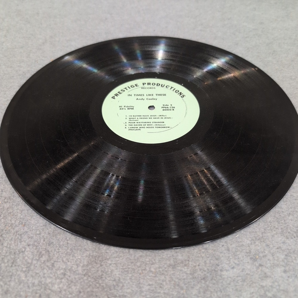 Andy Cooley In Times Like These Vinyl LP Gospel Hymns Prestige Productions 60422 - Picture 7 of 7